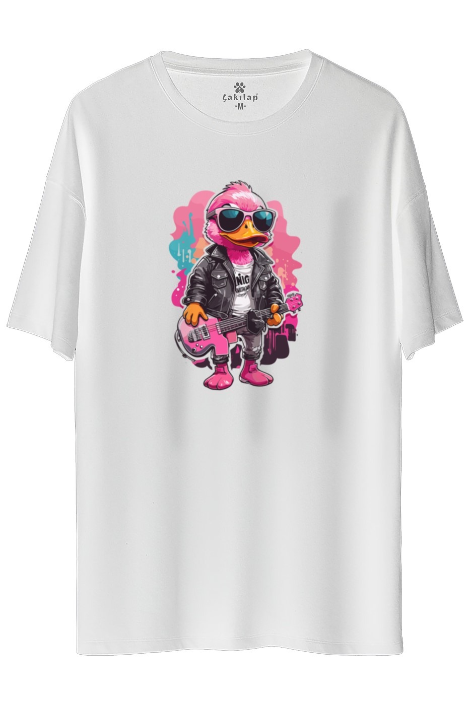 Duck  Baskılı Oversize Tişört