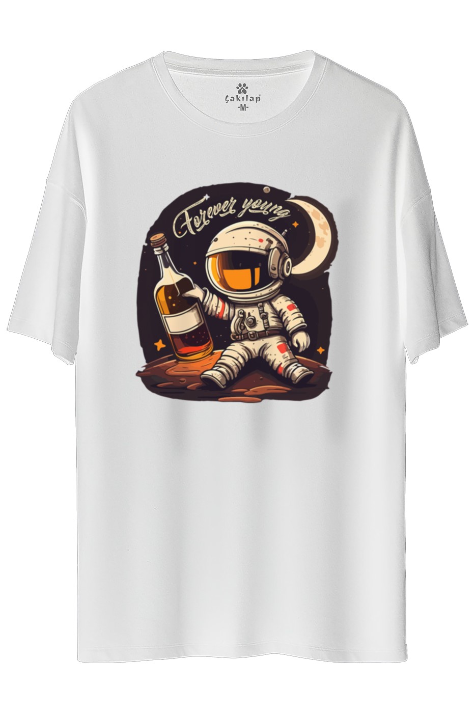 Forever Young Baskılı Oversize Tişört