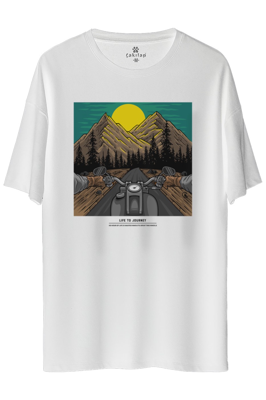 Life To Journey Baskılı Oversize Tişört