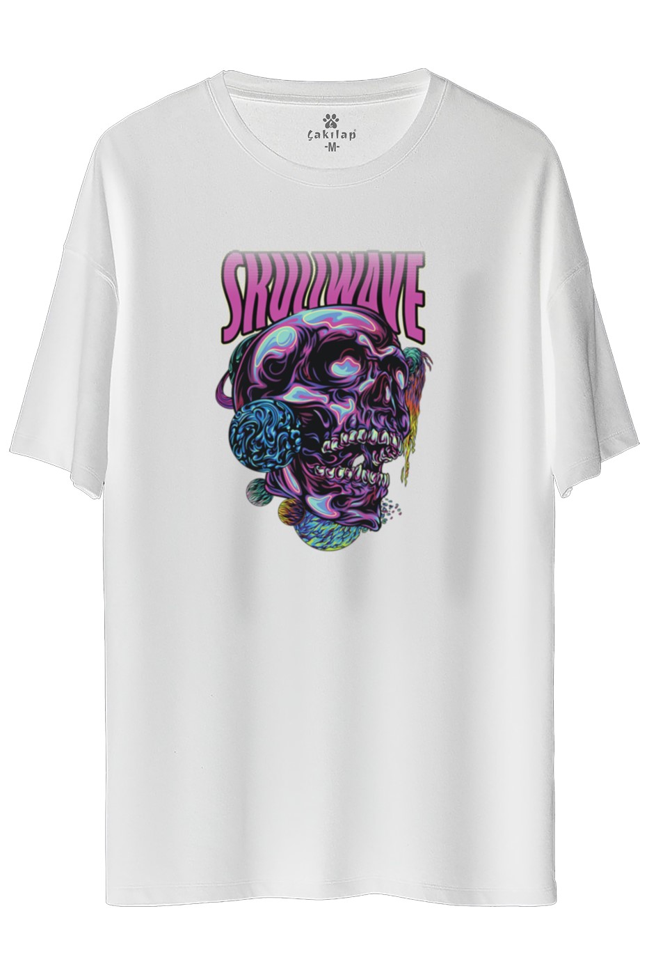 Skullwave Baskılı Oversize Tişört