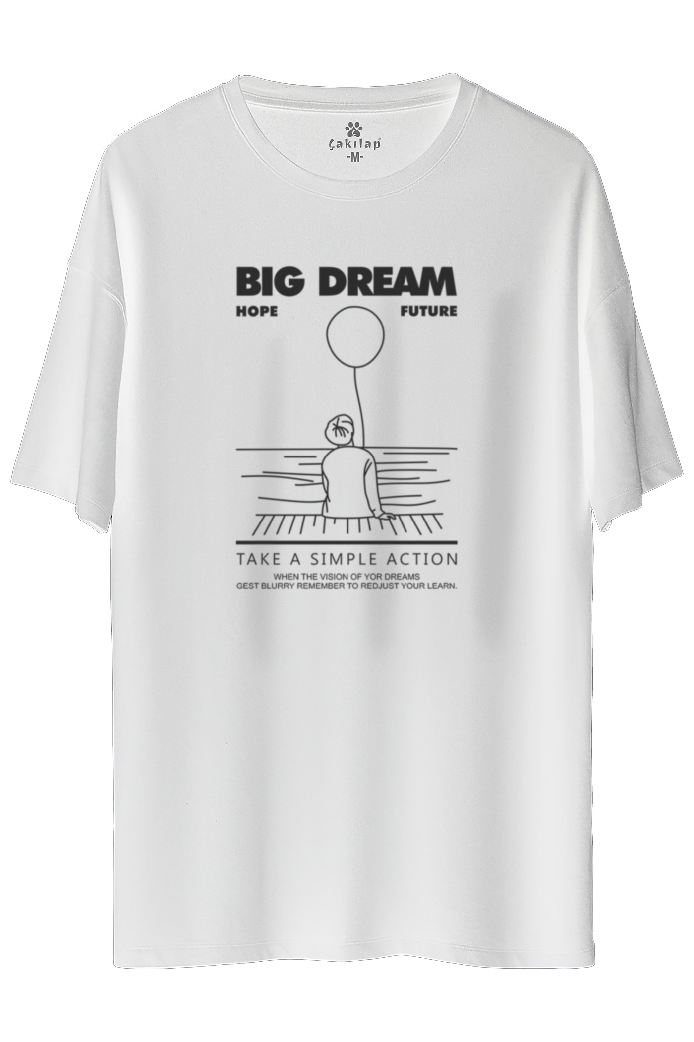 Big Dream  Baskılı Oversize Tişört