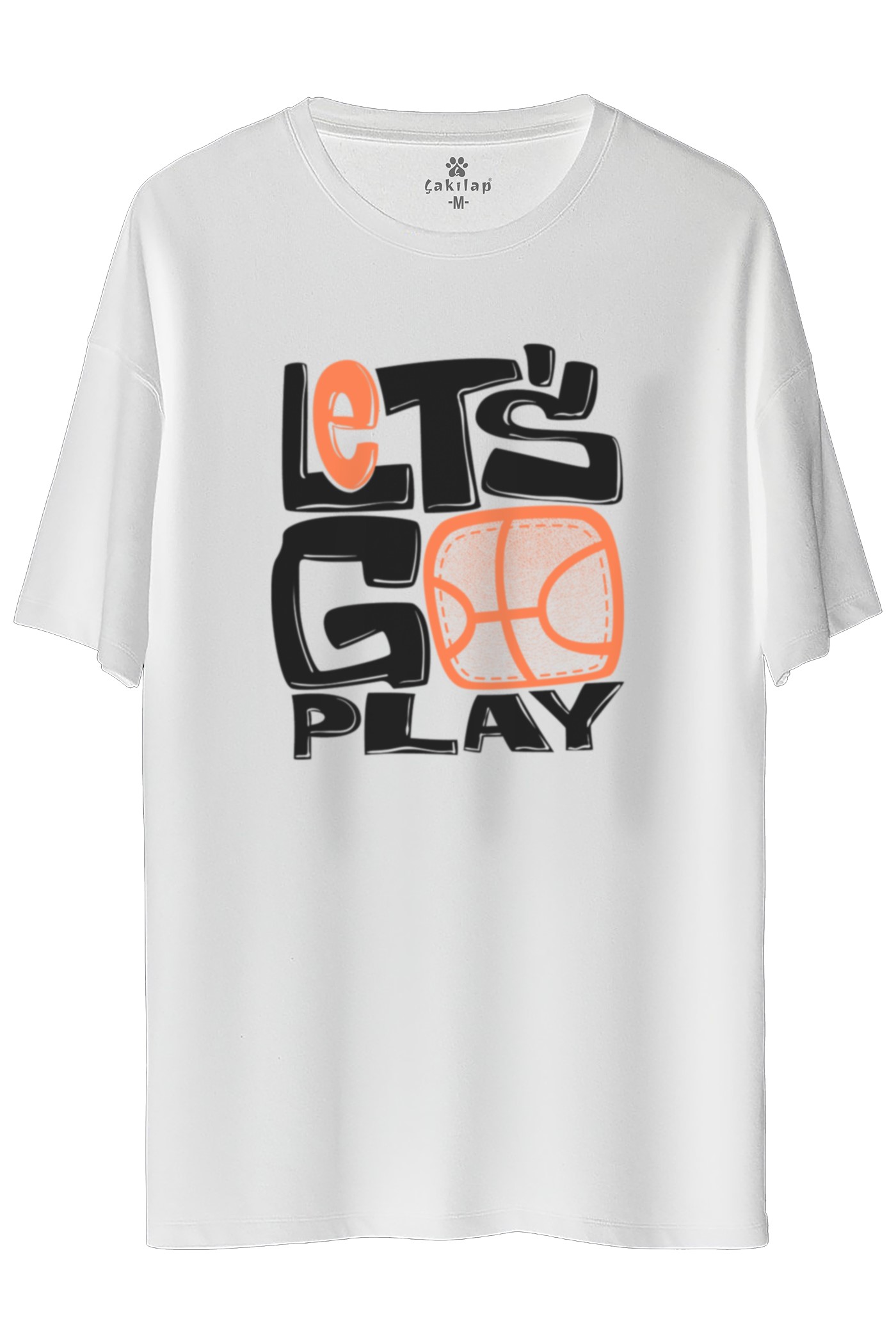 Let's Go Play  Baskılı Oversize Tişört