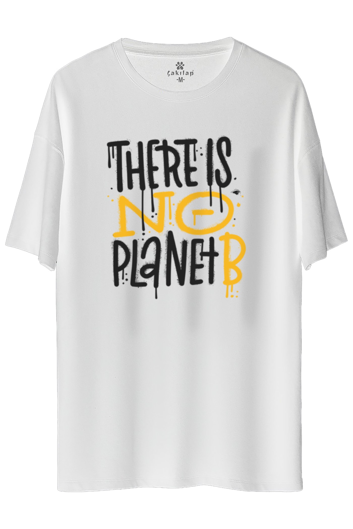 There İs No Planet  Baskılı Oversize Tişört