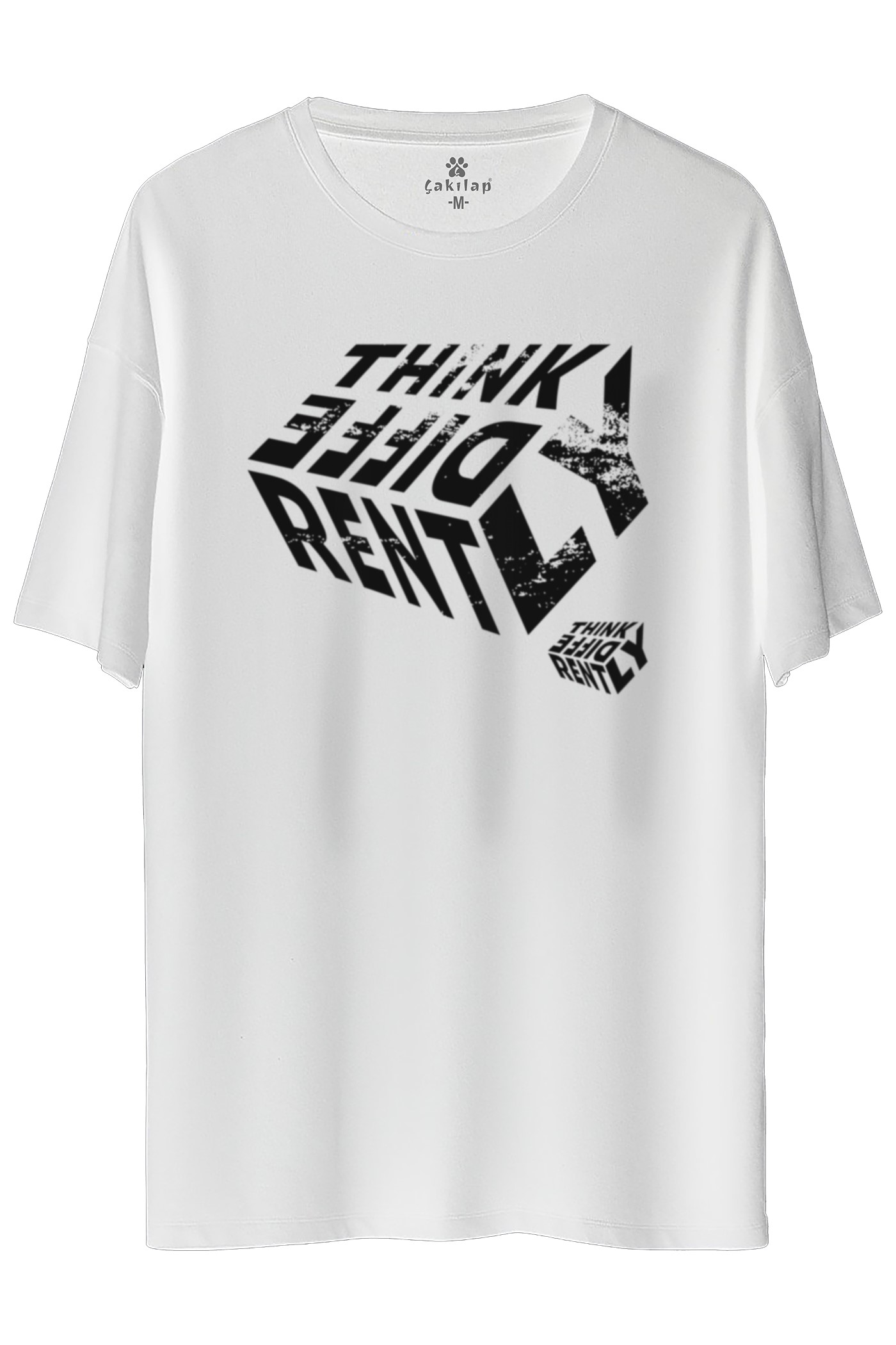 Think Diffe Rently  Baskılı Oversize Tişört