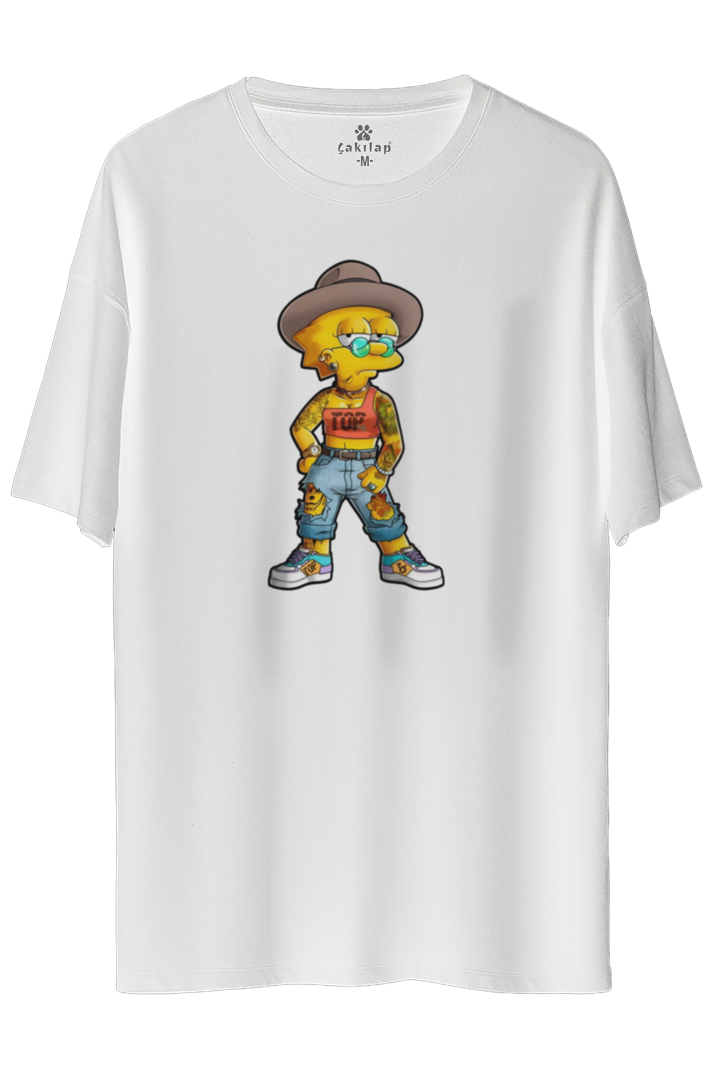 Simpsons Baskılı Oversize Tişört