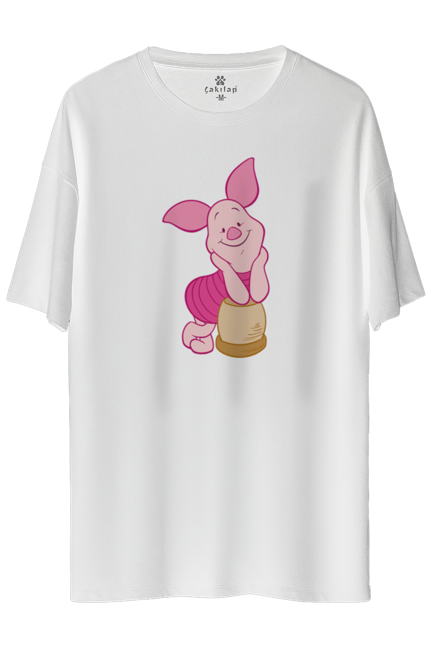 Piglet Baskılı Oversize Tişört