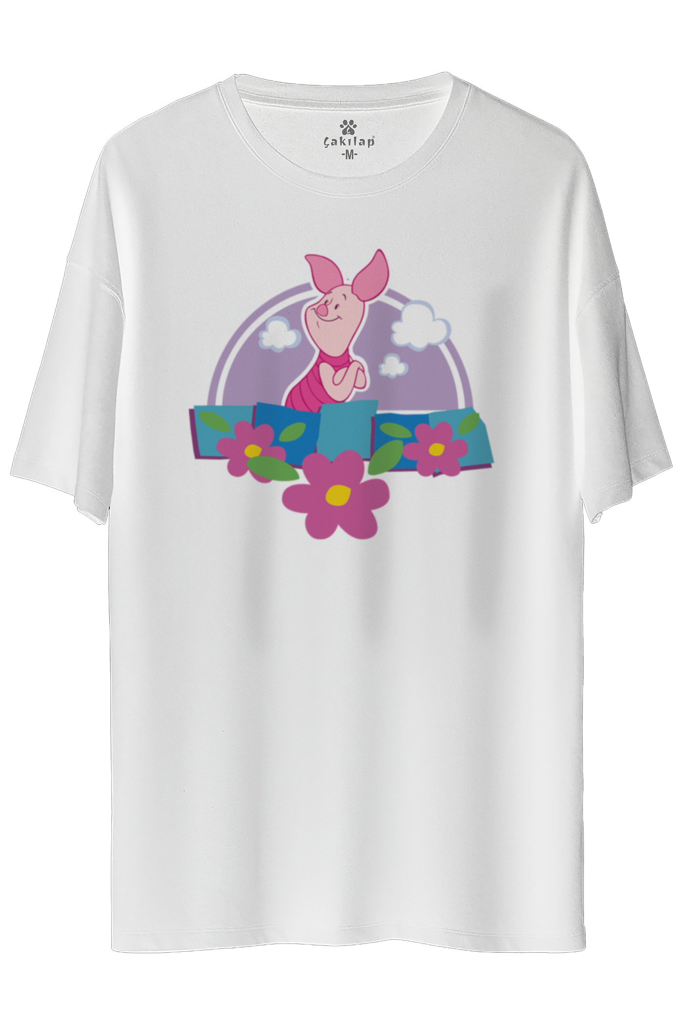 Piglet Baskılı Oversize Tişört