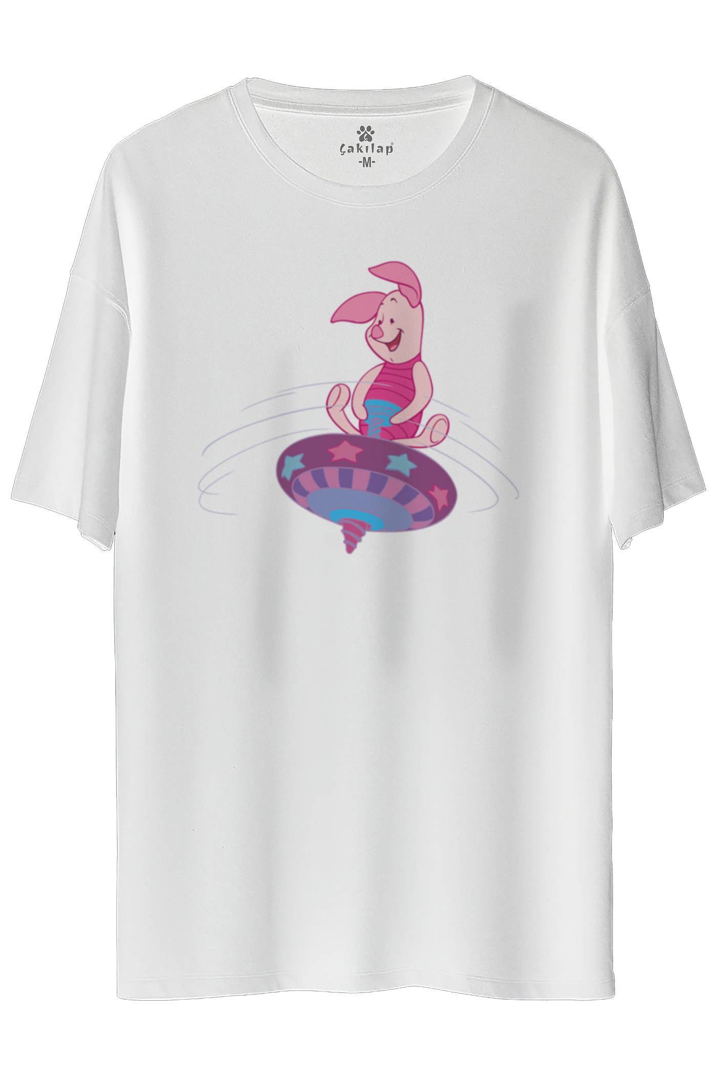 Piglet Baskılı Oversize Tişört