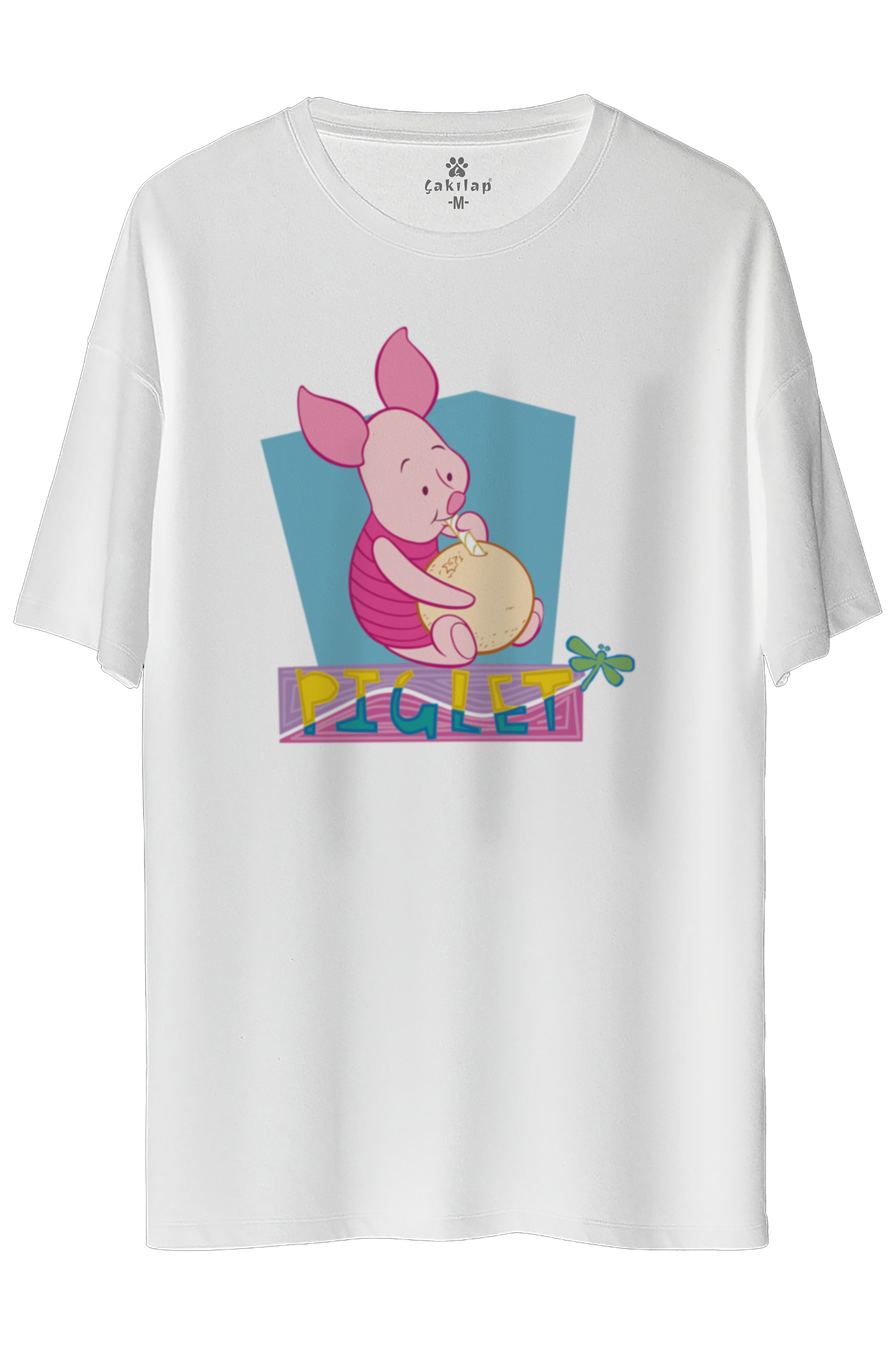 Piglet Baskılı Oversize Tişört
