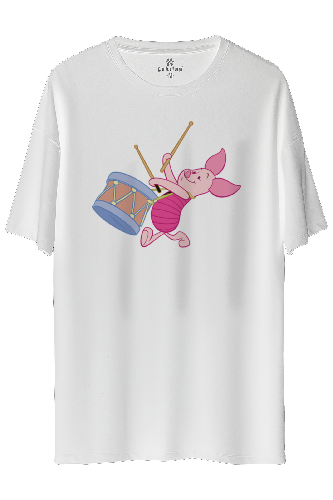 Piglet Baskılı Oversize Tişört