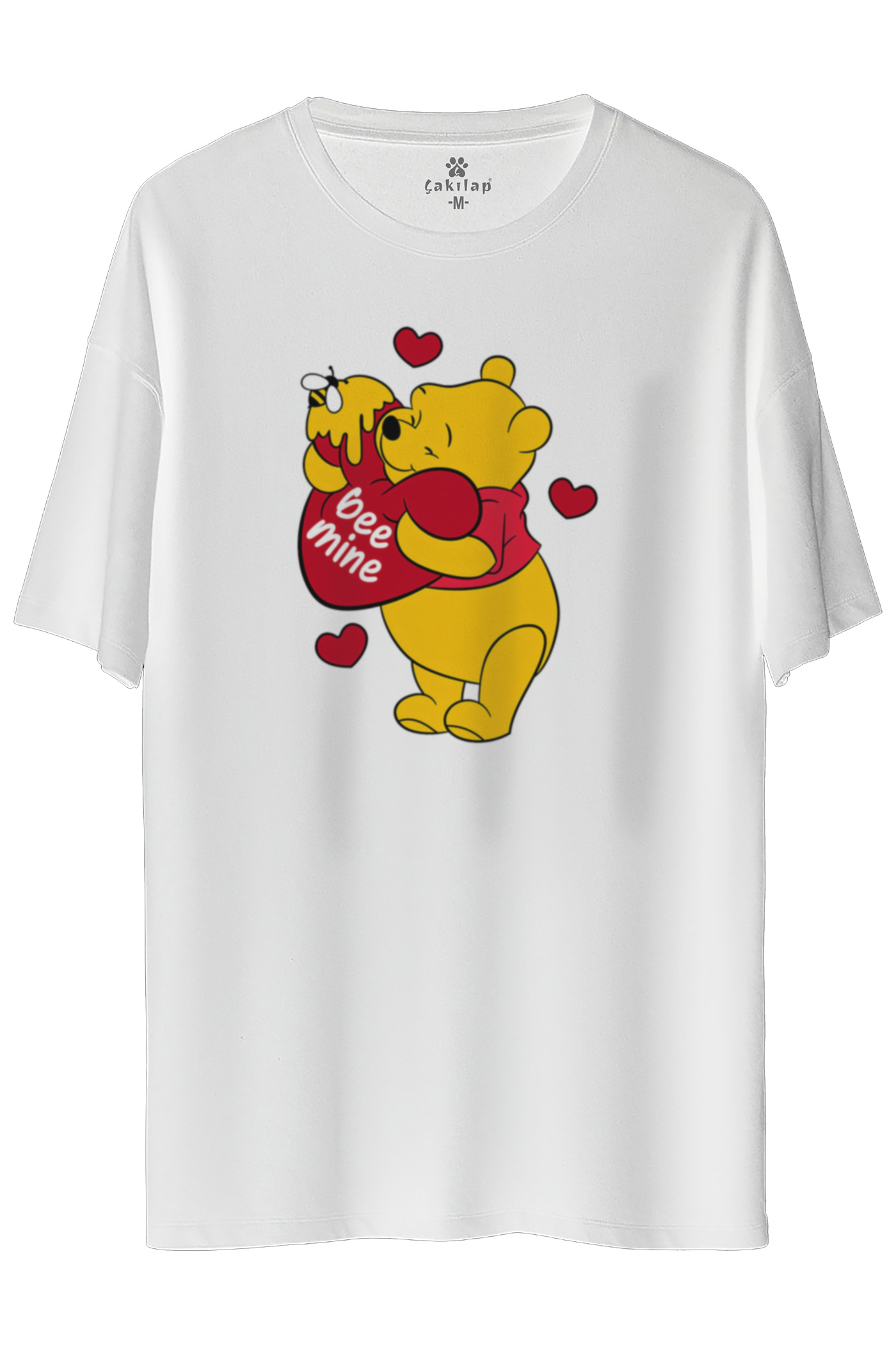 Winnie The Pooh Baskılı Oversize Tişört