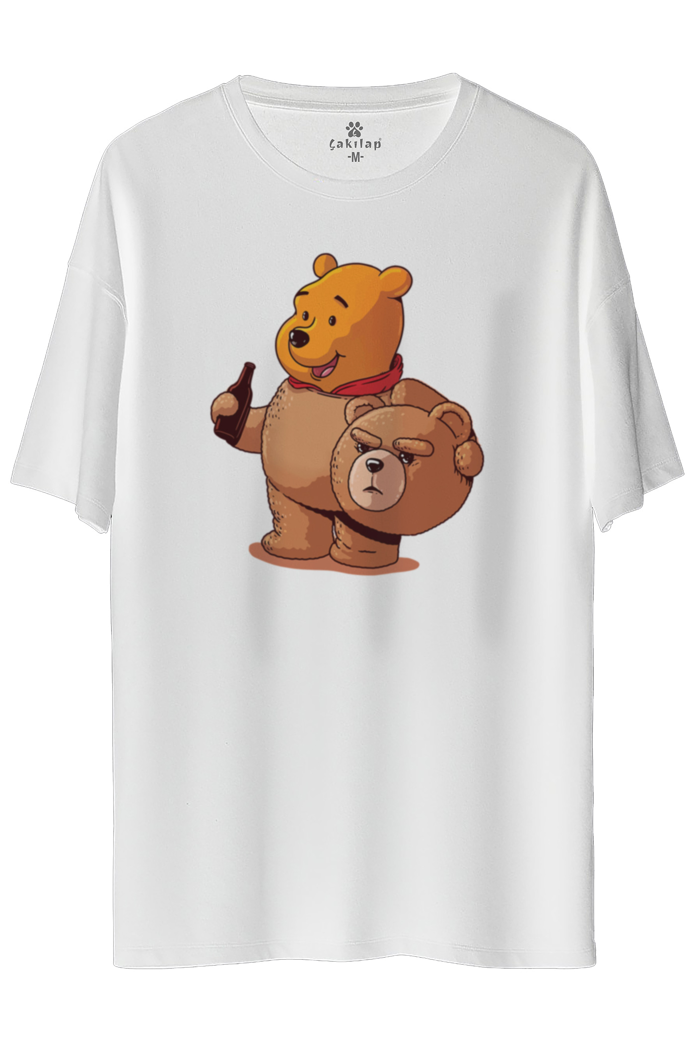 Winnie The Pooh Baskılı Oversize Tişört