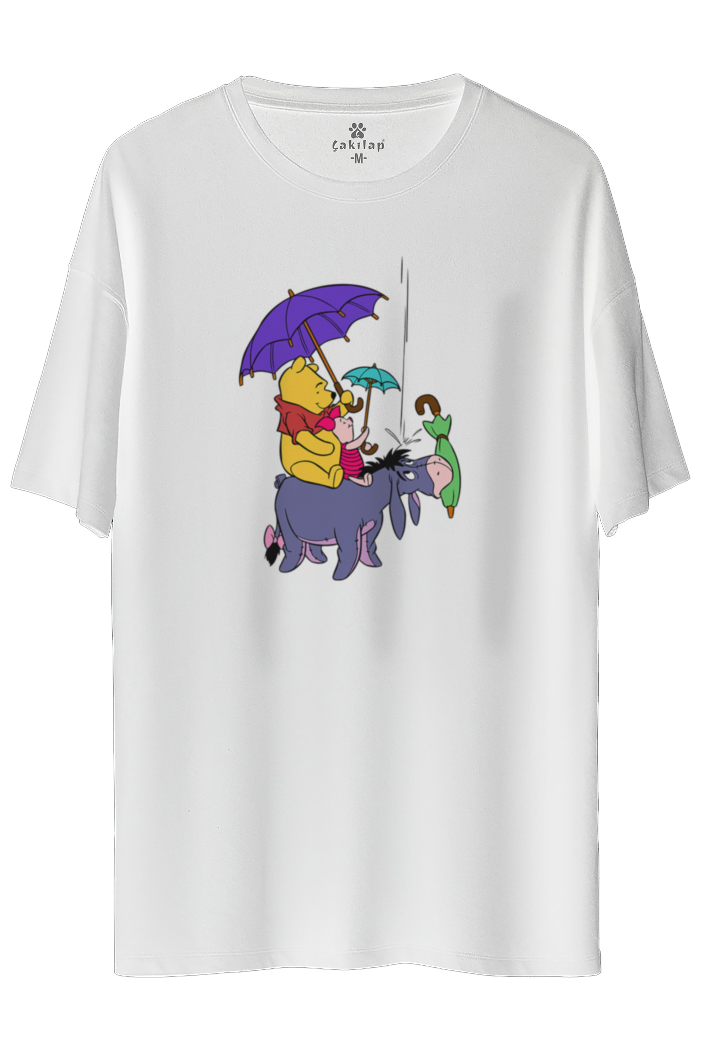 Winnie The Pooh Baskılı Oversize Tişört