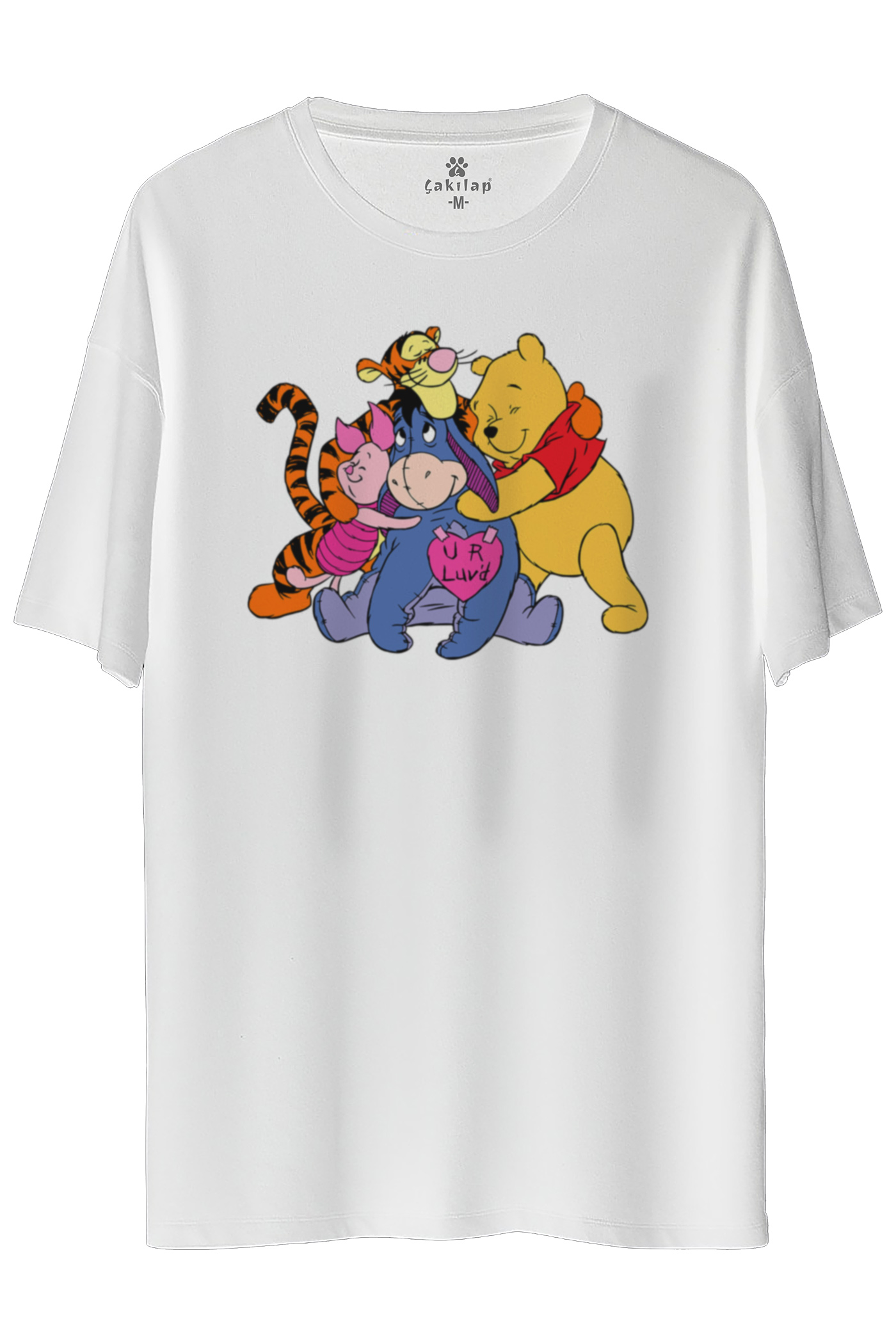 Winnie The Pooh Baskılı Oversize Tişört