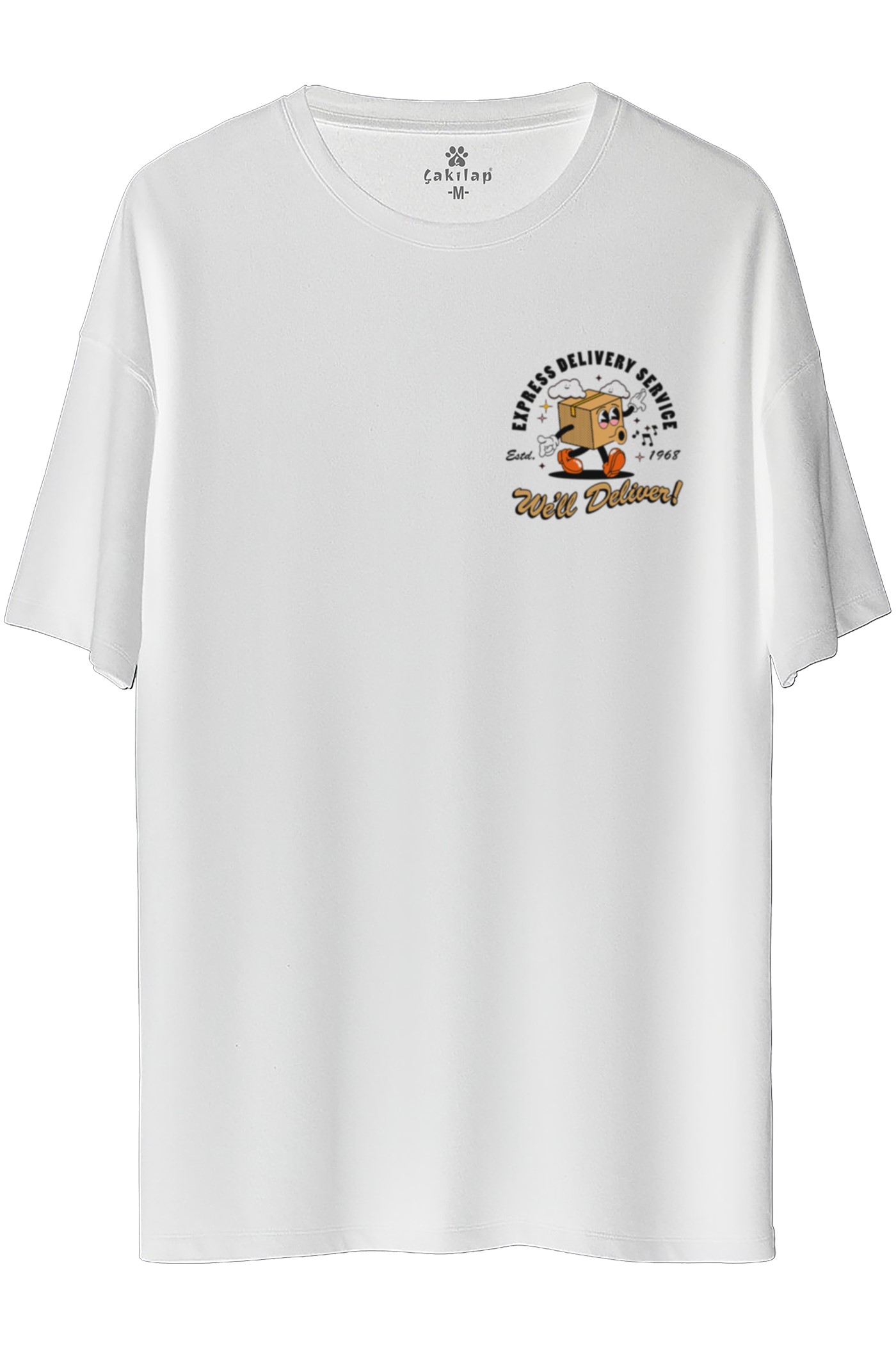 Retro Baskılı Oversize Tişört