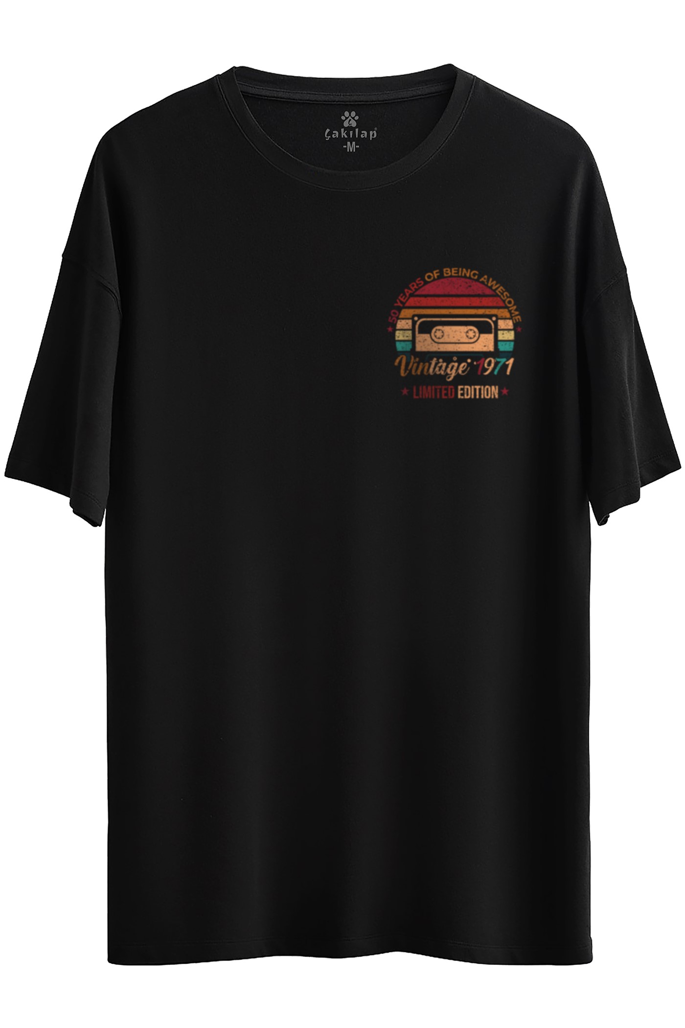 Retro Baskılı Oversize Tişört