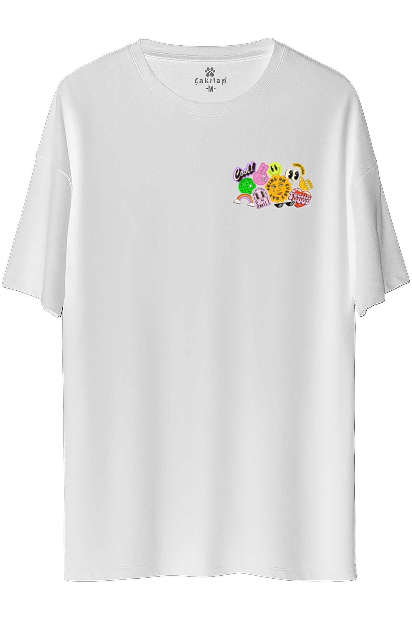 Retro Baskılı Oversize Tişört