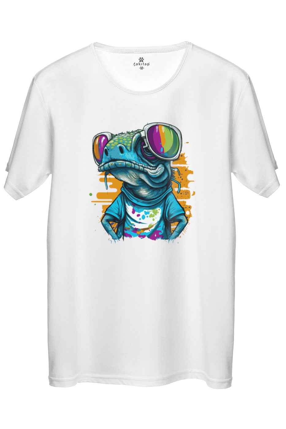 Bukalemun Baskılı Regular Tişört