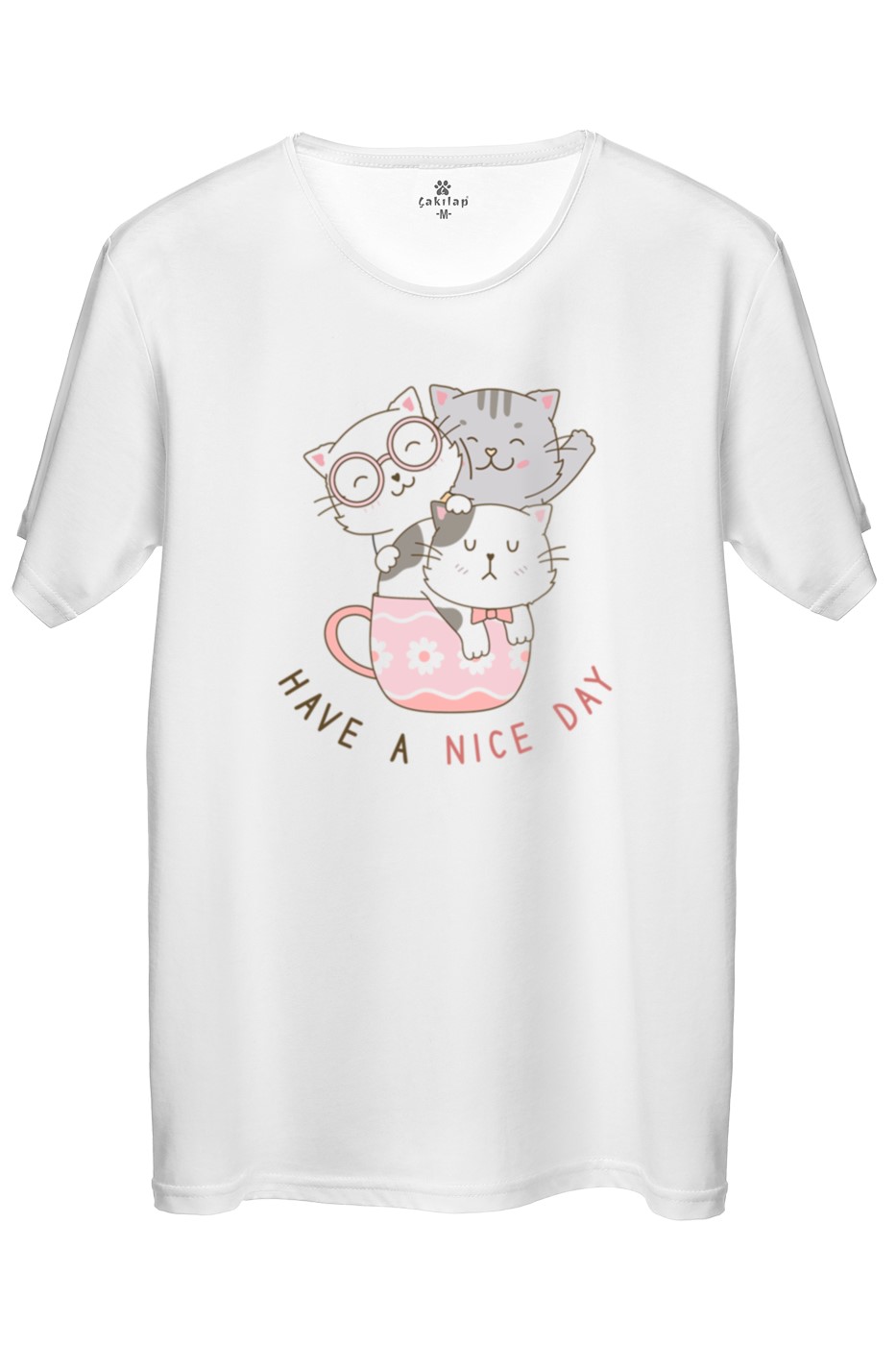 Kedi Baskılı Regular Tişört