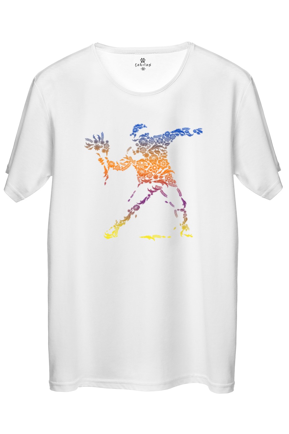 Çiçek Atan Adam Baskılı Regular Tişört