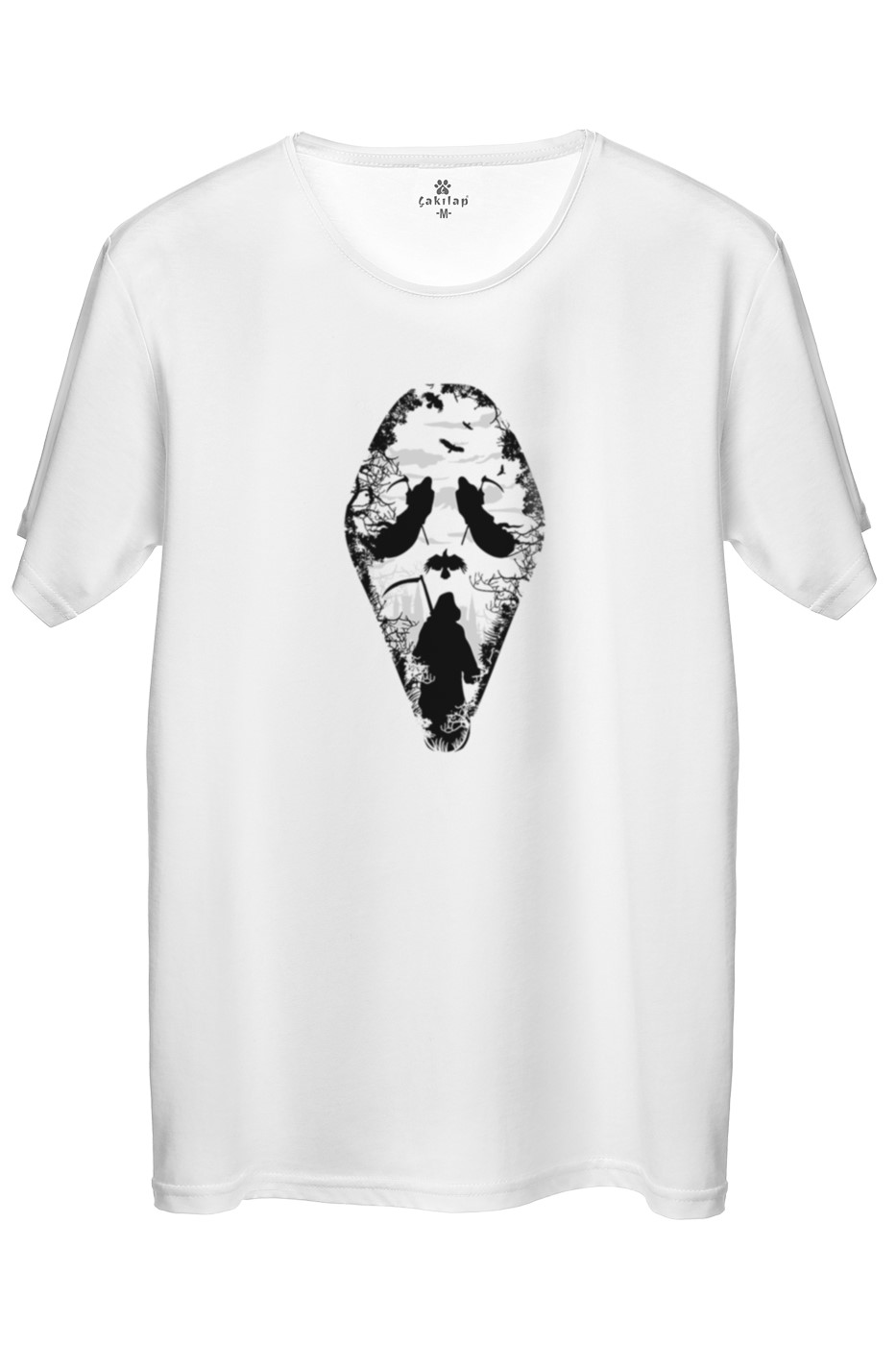 Çığlık Maske Baskılı Regular Tişört