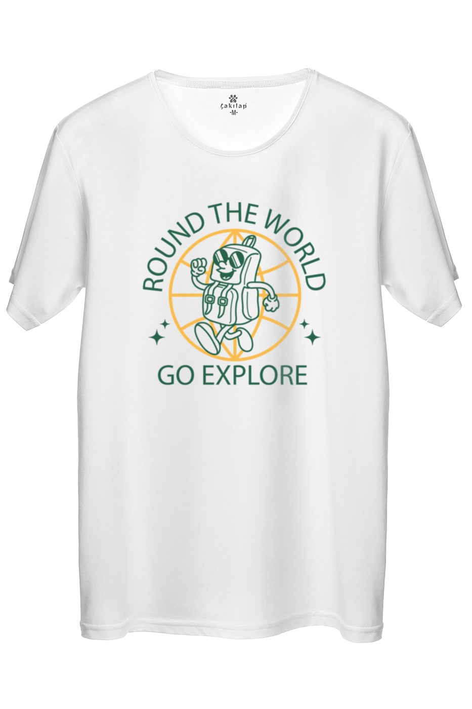 Round The World Go Explore Baskılı Regular Tişört