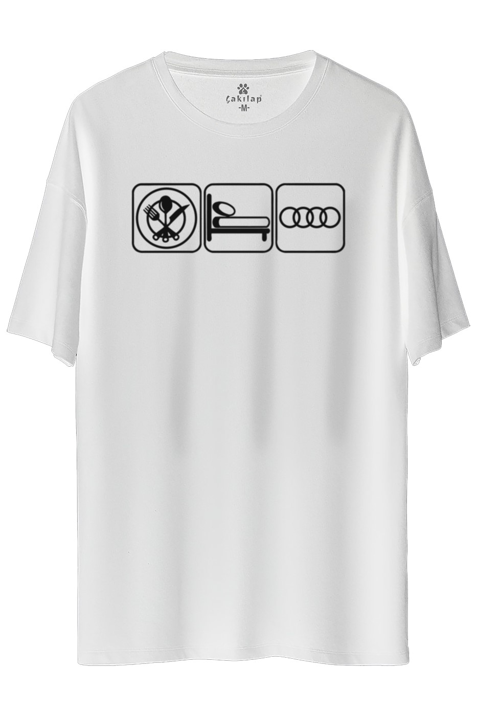 Audi Logo Baskılı Oversize Tişört