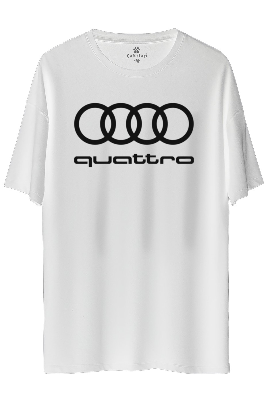 Audi Quattro Logo Baskılı Oversize Tişört