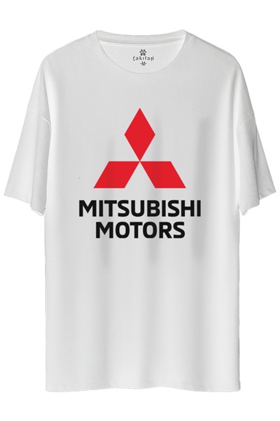 Mitsubishi Logo Baskılı Oversize Tişört
