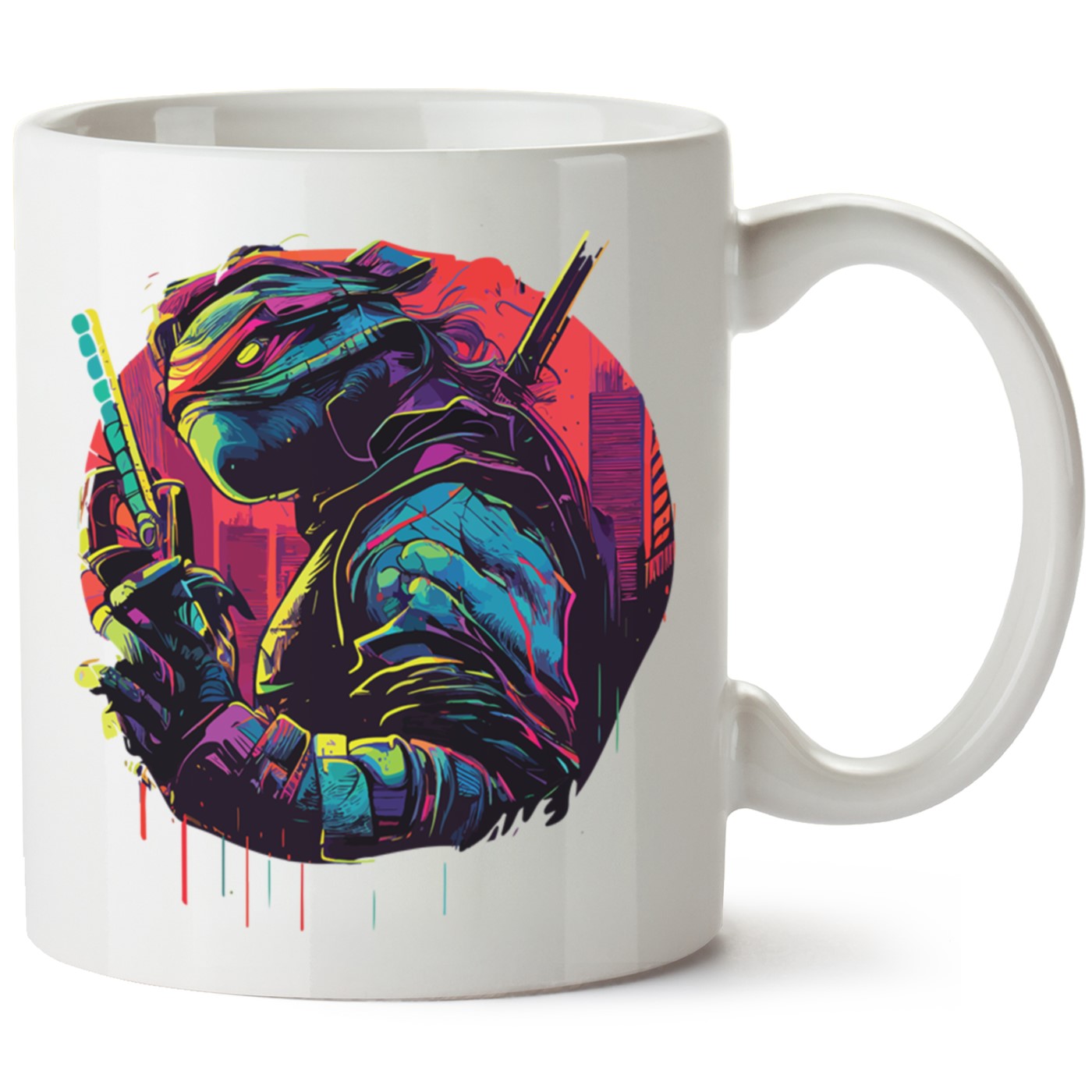 Ninja Kaplumbağa Baskılı Porselen Kupa Bardak