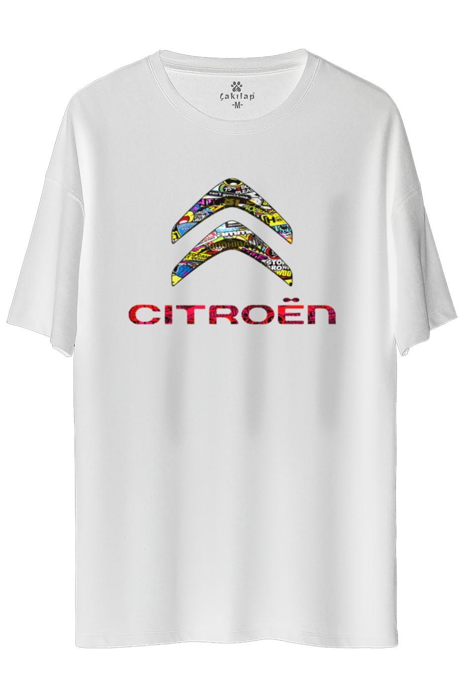 Citroen Logo Baskılı Oversize Tişört