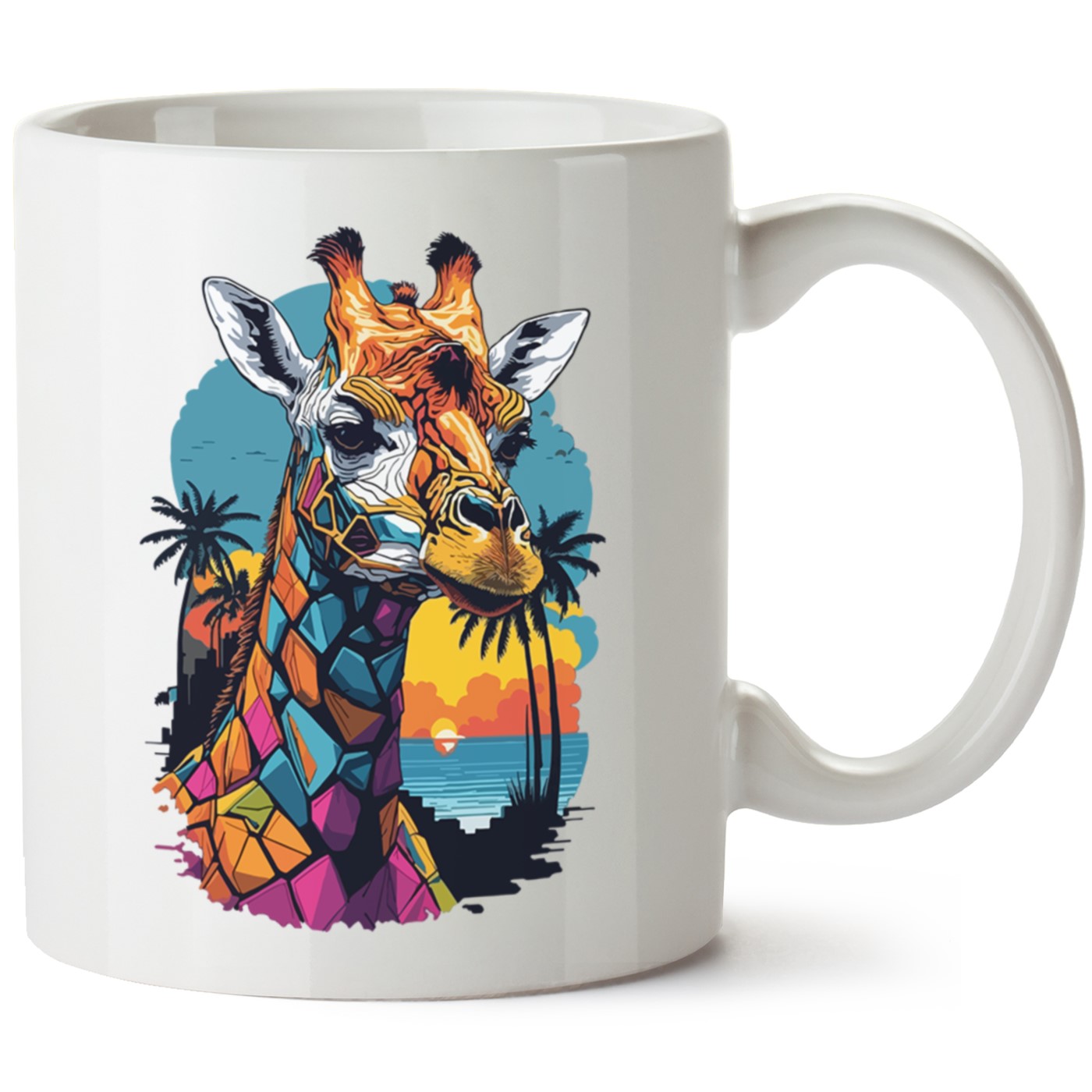 Zürafa Baskılı Porselen Kupa Bardak