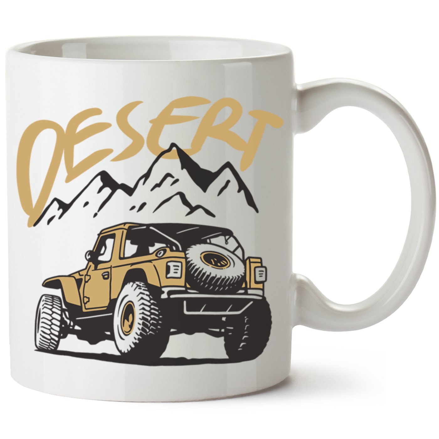 Desert Baskılı Porselen Kupa Bardak