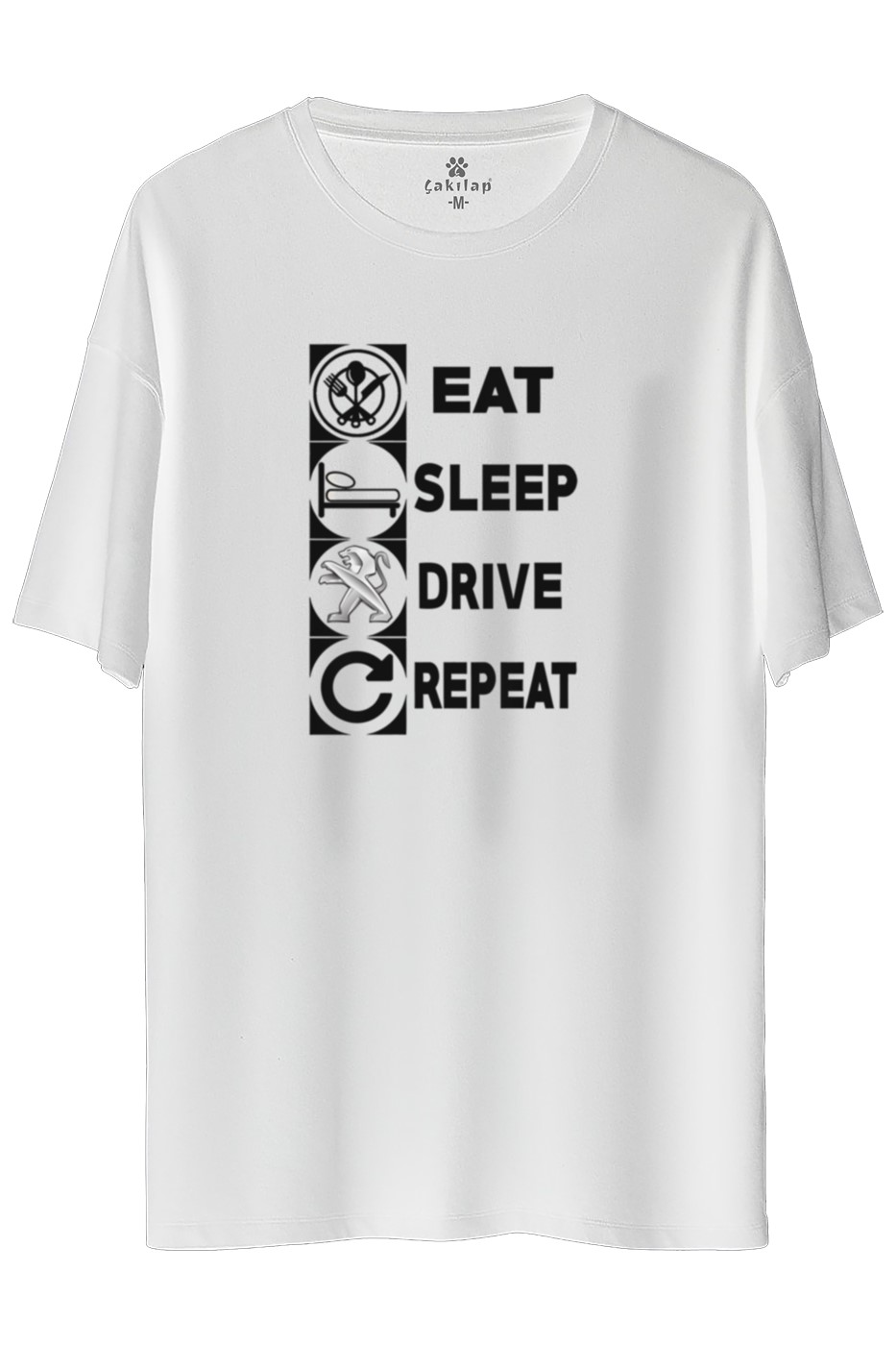 Peugeot Logo Baskılı Oversize Tişört