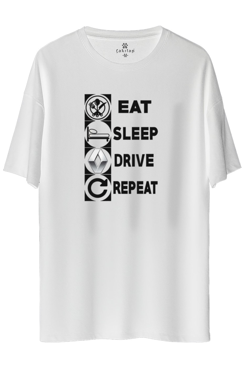Renault Logo Baskılı Oversize Tişört