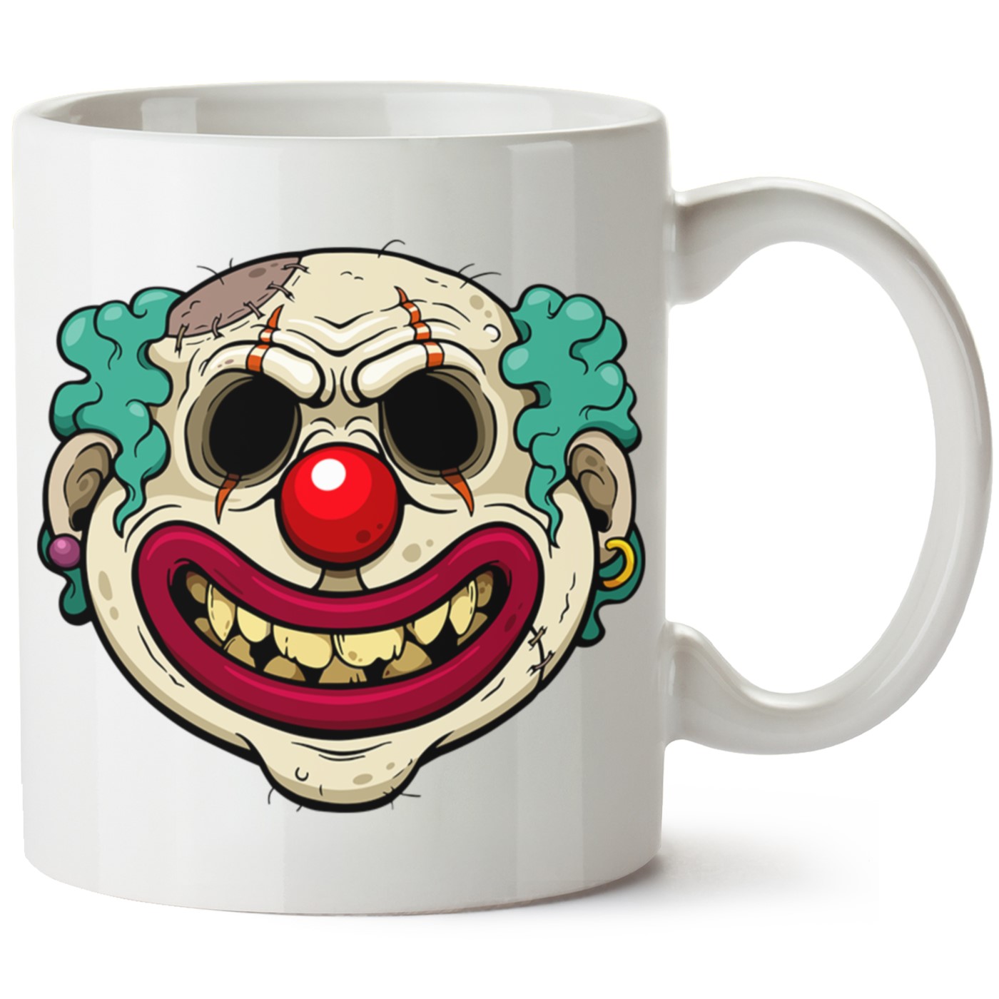 Çirkin Palyanço Baskılı Porselen Kupa Bardak