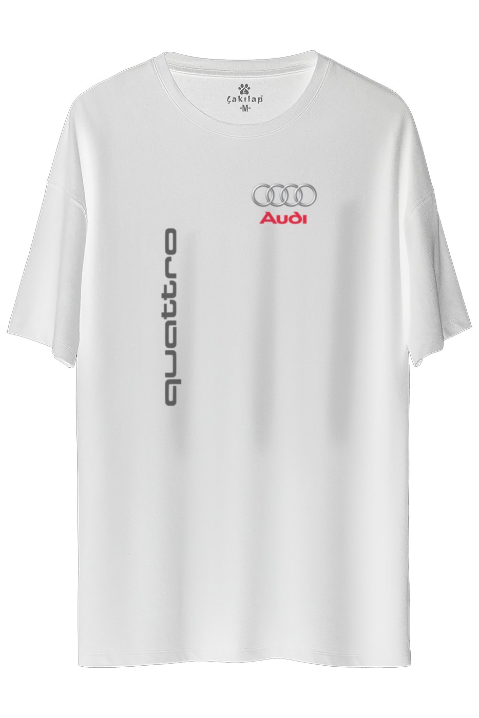 Audi Quattro Logo Baskılı Oversize Tişört