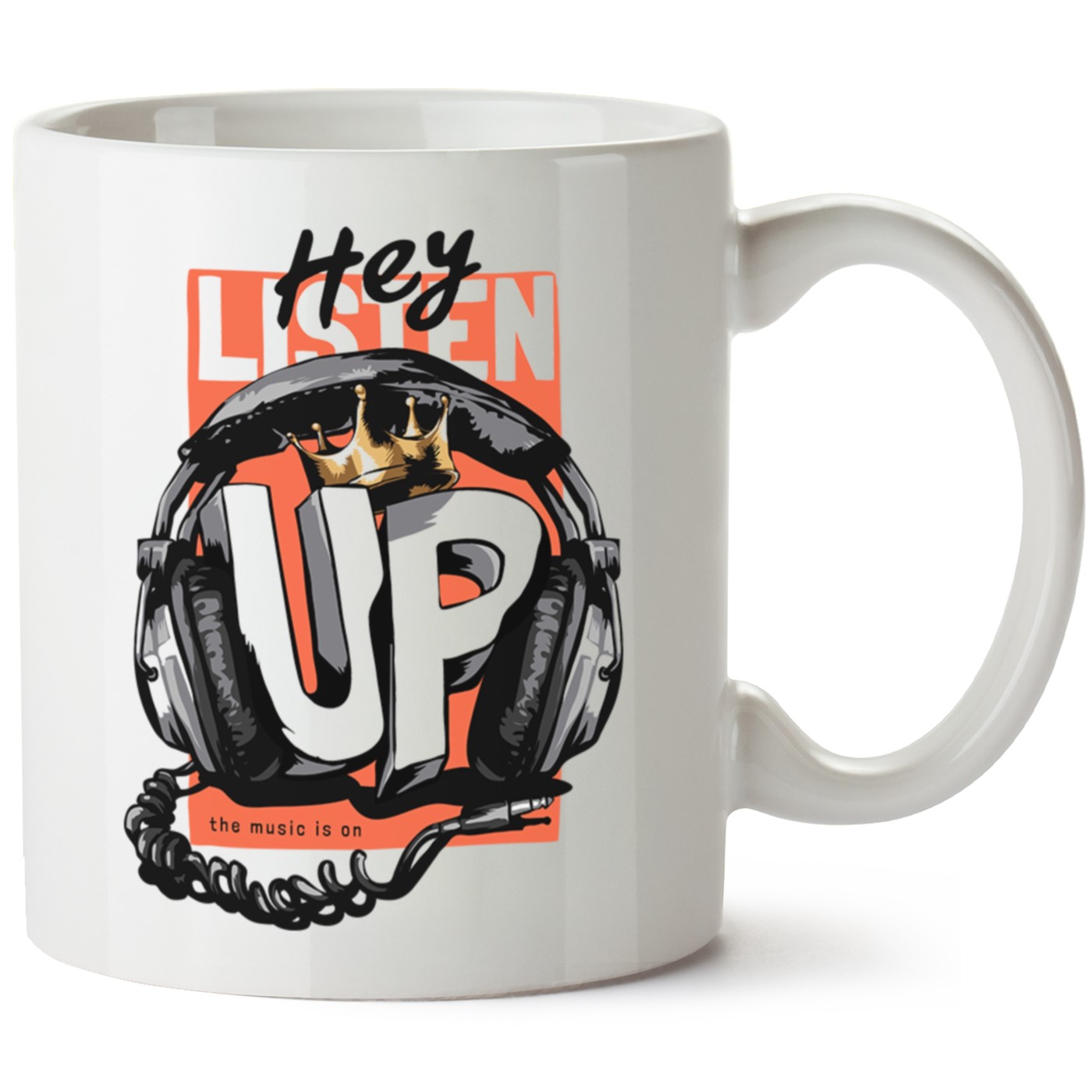 Hey Listen Up Baskılı Porselen Kupa Bardak