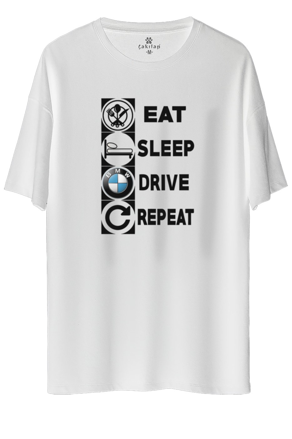 Bmw Logo Baskılı Oversize Tişört