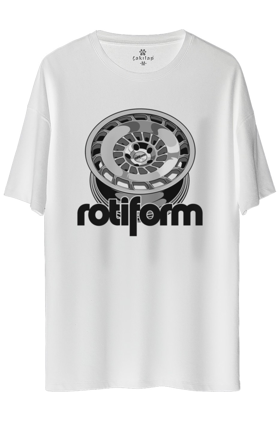 Rotiform Jant Baskılı Oversize Tişört