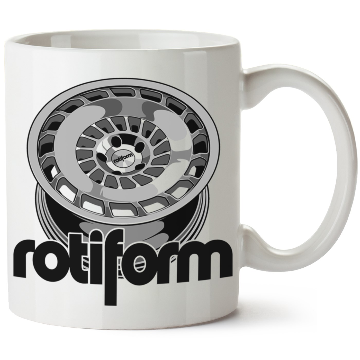 Rotiform Jant Baskılı Porselen Kupa Bardak