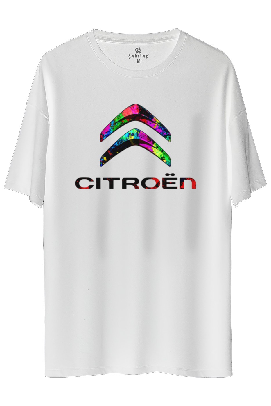 Citroen Logo Baskılı Oversize Tişört