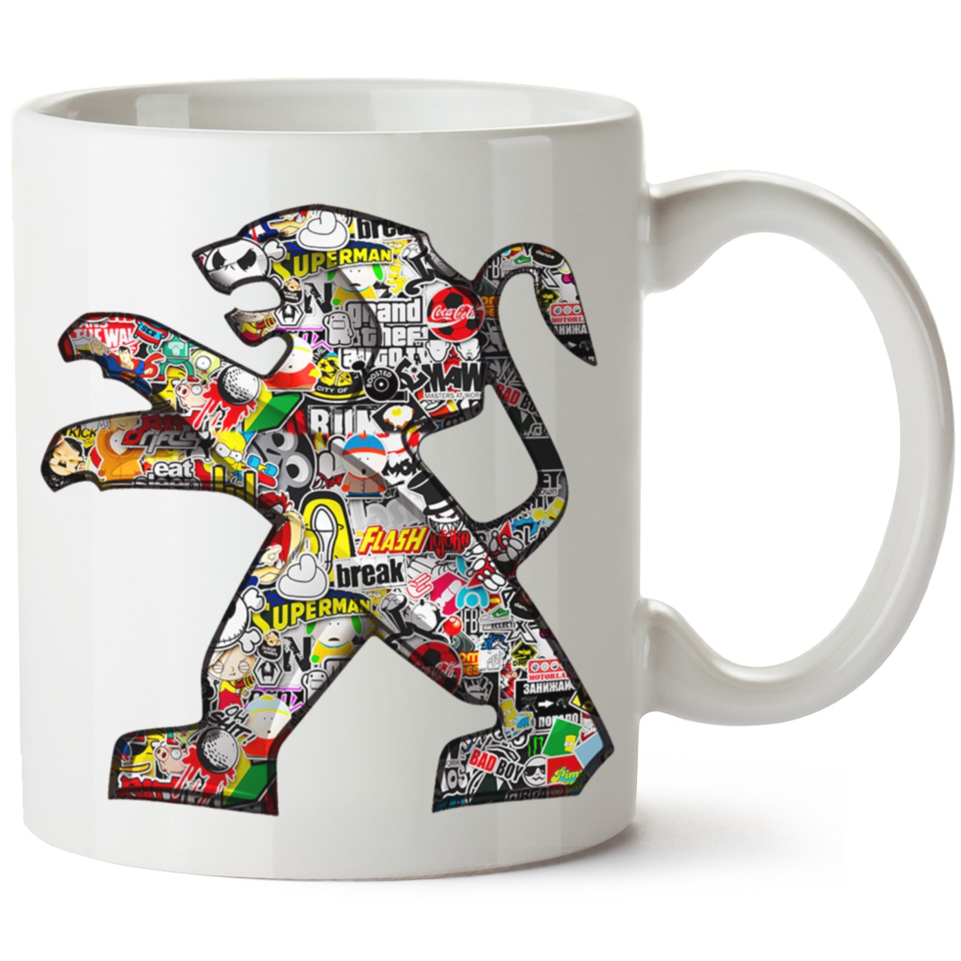 Peugeot Logo Baskılı Porselen Kupa Bardak