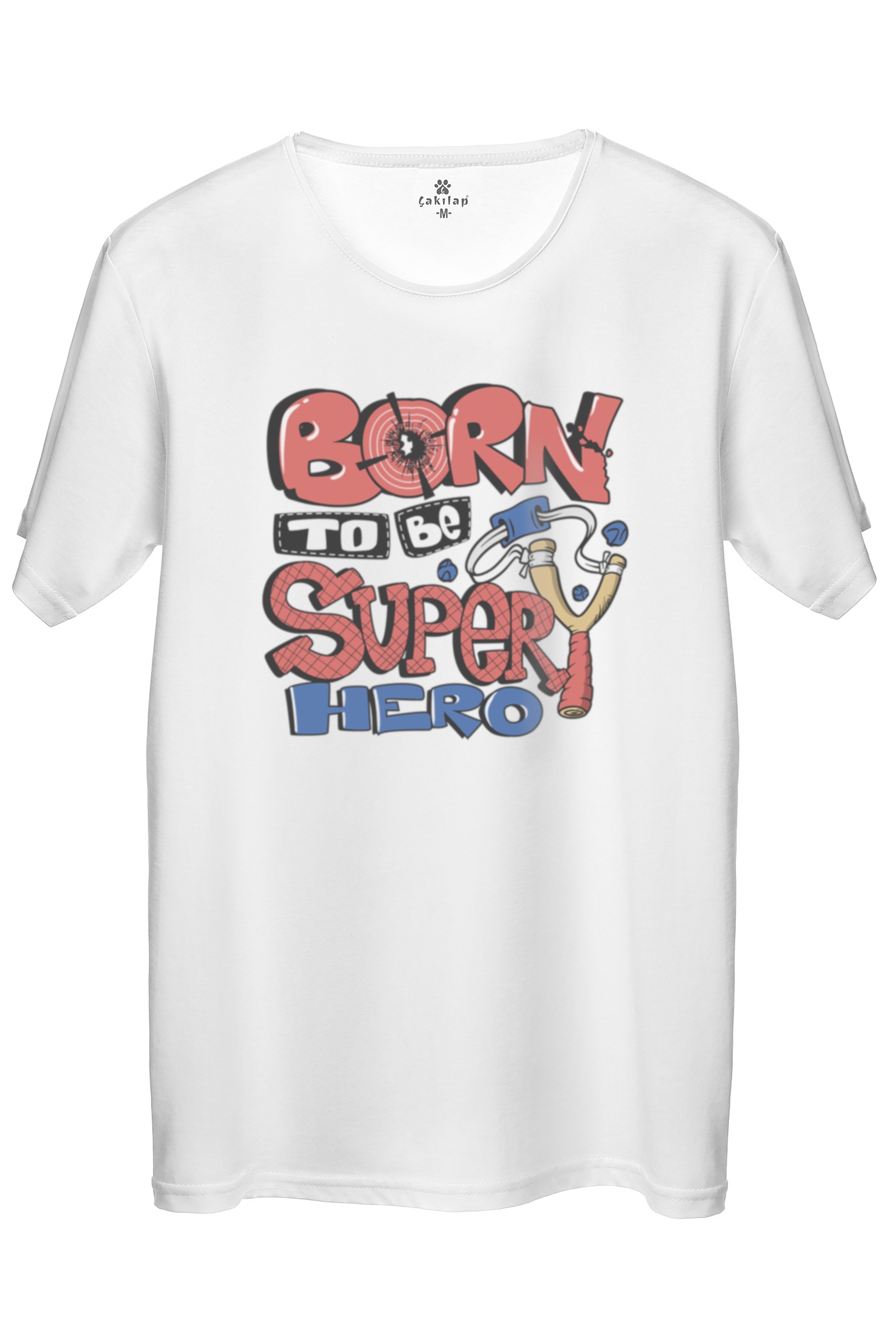 BornTo Be Supar Hero  Baskılı Regular Tişört