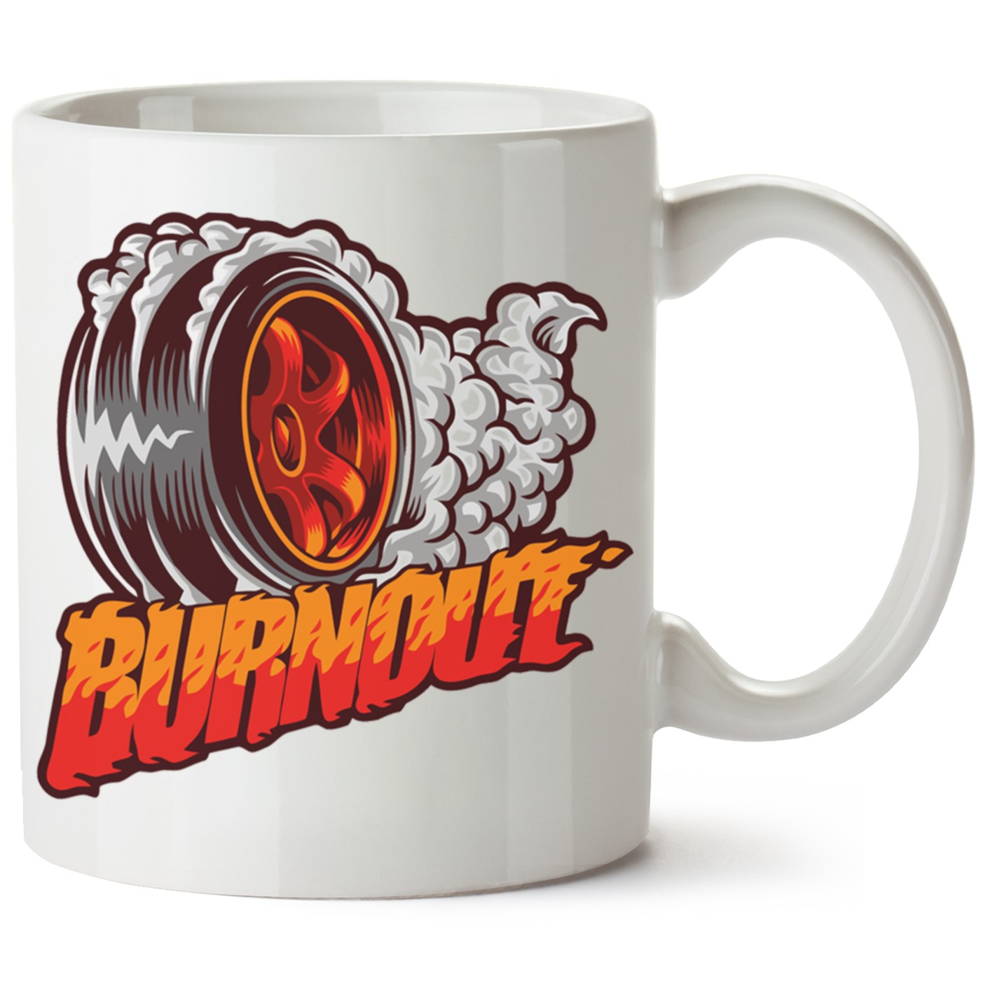 Burnout Baskılı Porselen Kupa Bardak