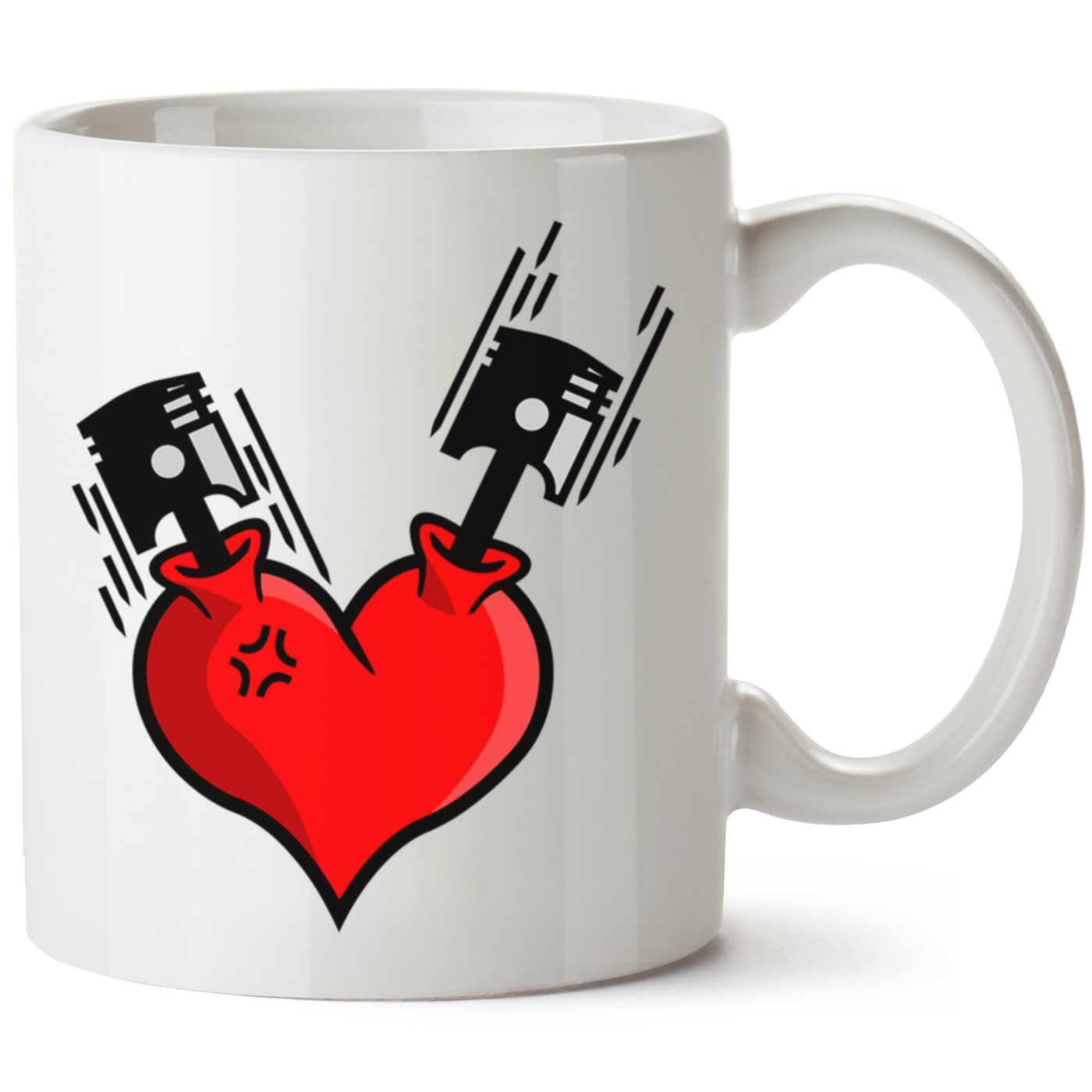 KalpPiston Baskılı Porselen Kupa Bardak