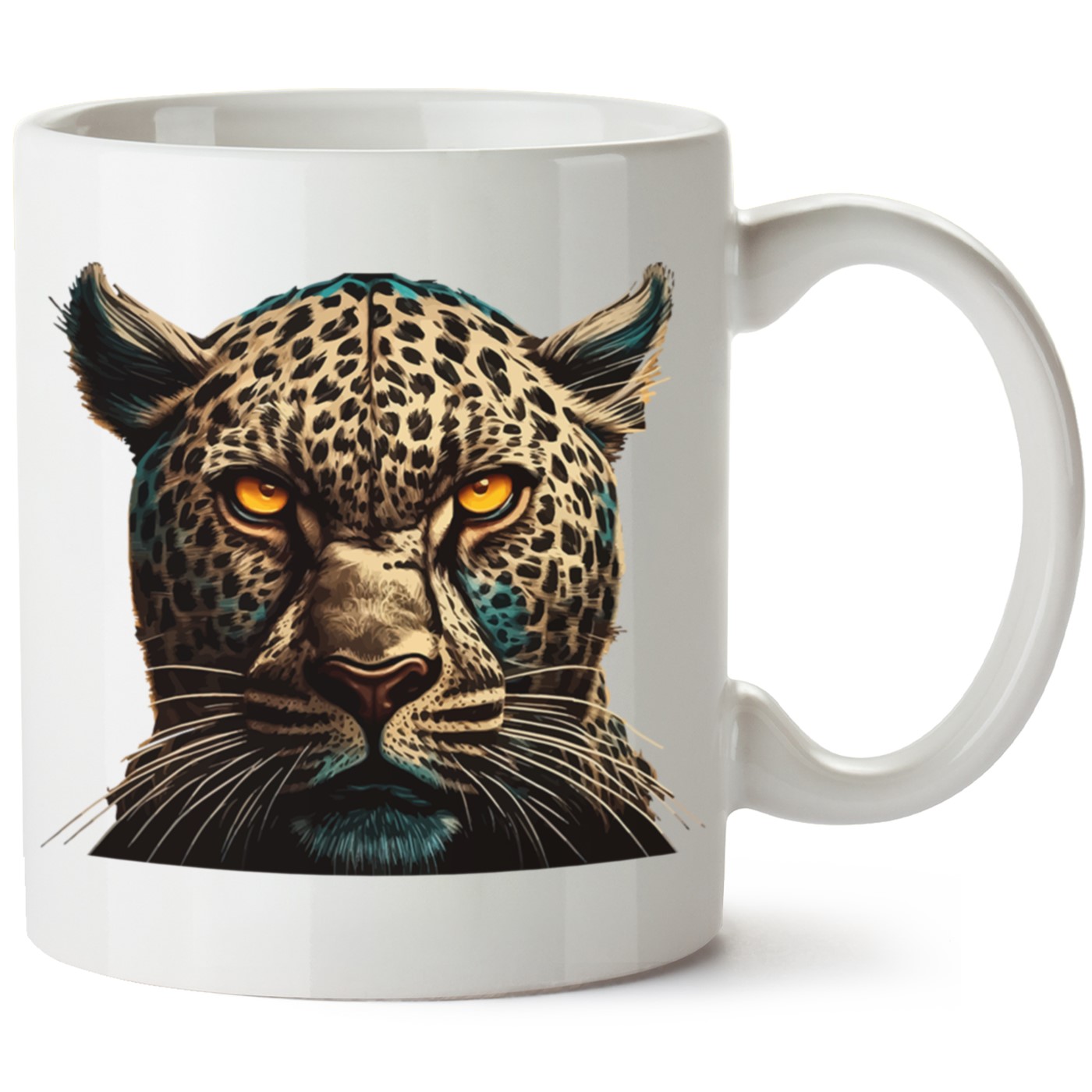 Leopar Baskılı Porselen Kupa Bardak