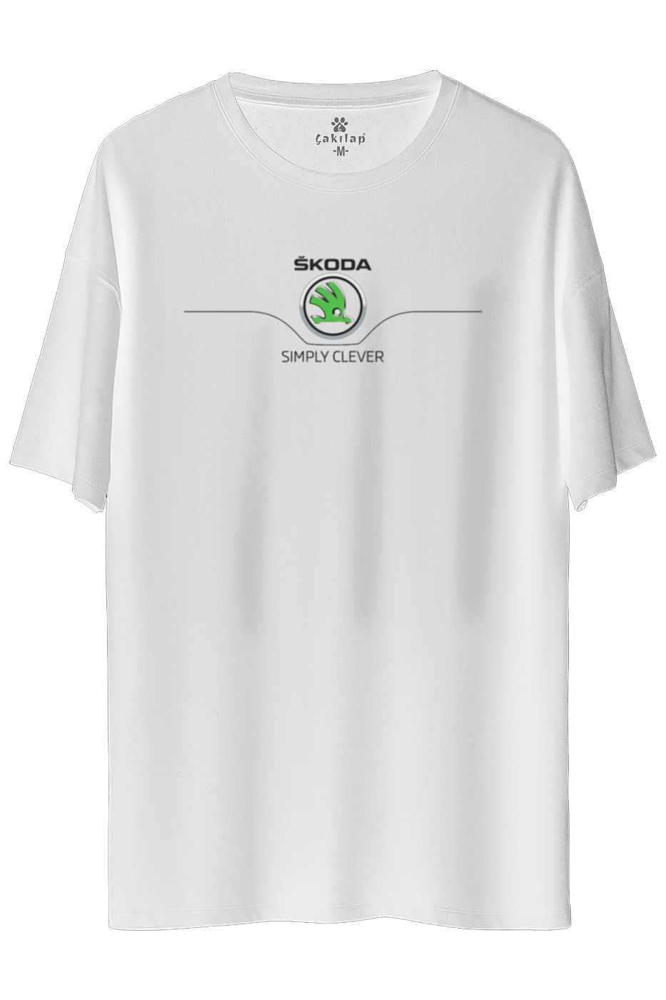 Skoda Logo Baskılı Oversize Tişört