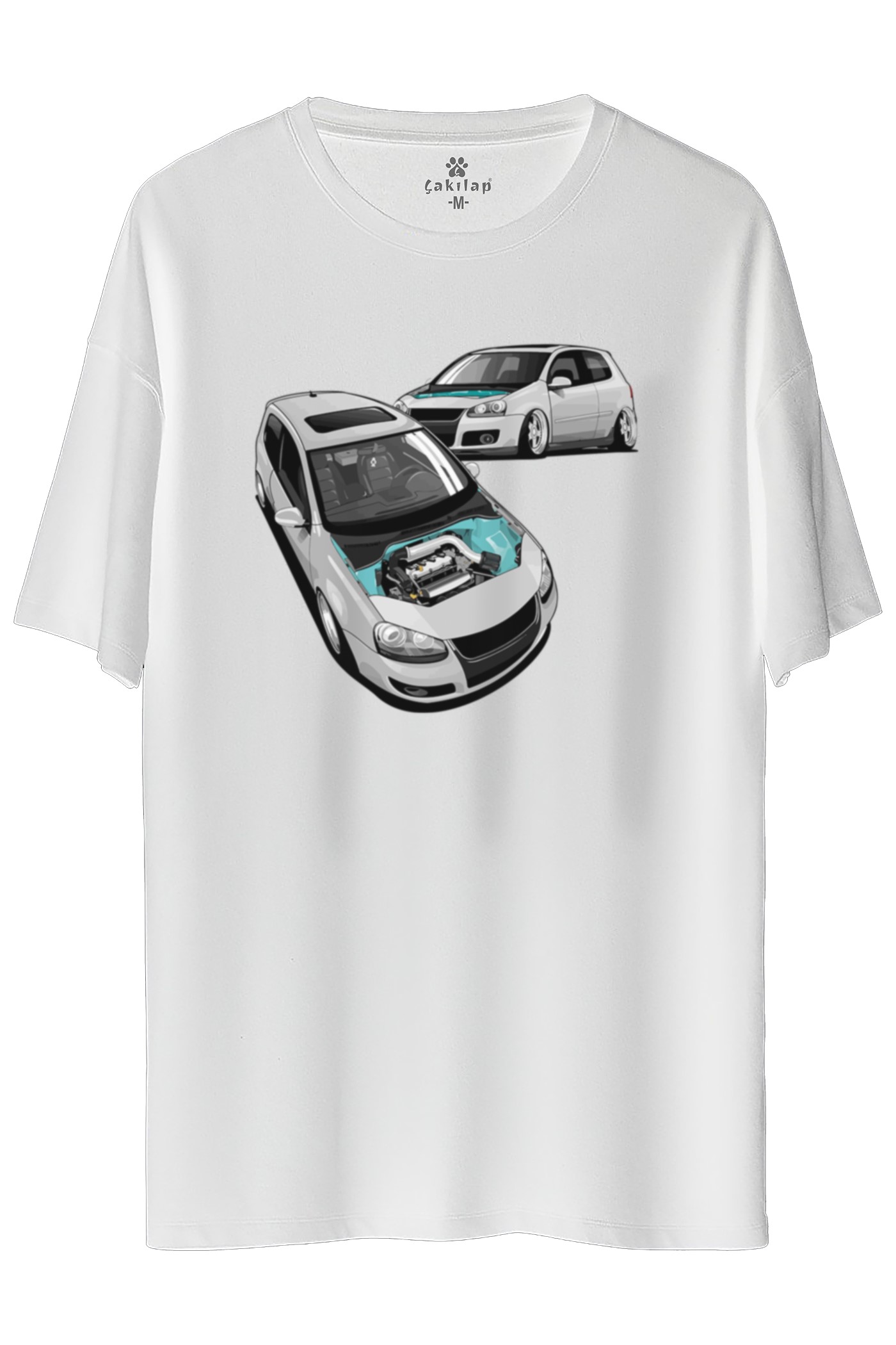 Vw Golf 5 Baskılı Oversize Tişört