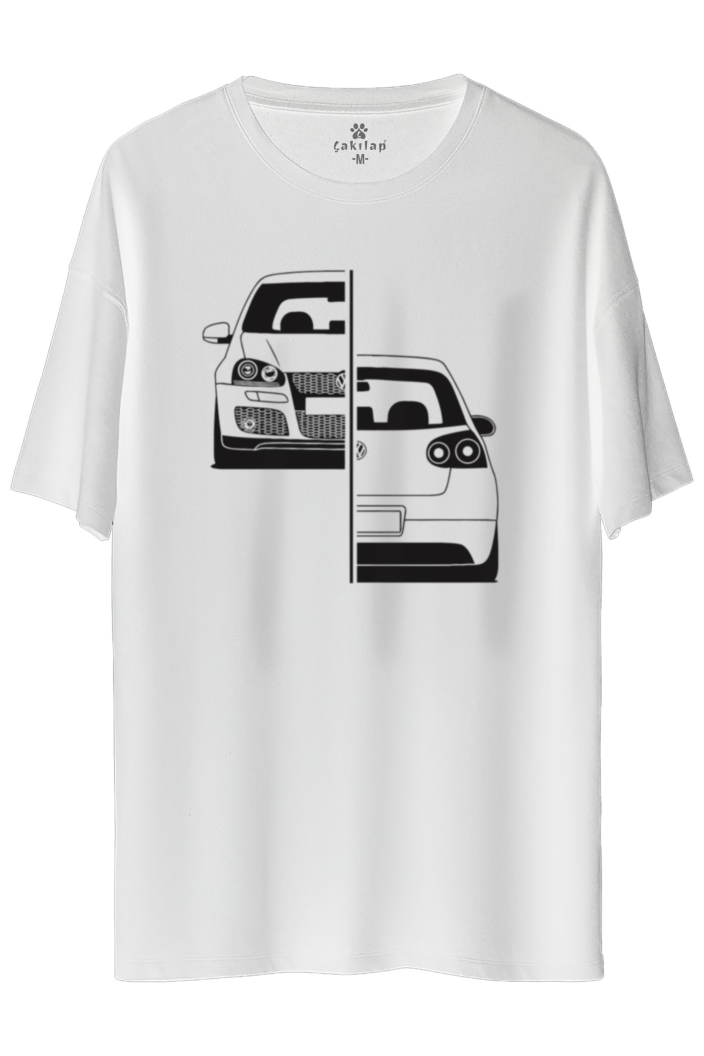 Vw Golf 5 Baskılı Oversize Tişört